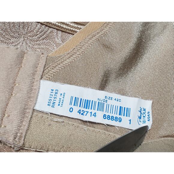Playtex 18 Hour Active Comfort Wire Free Nude Bra | Size 42C - Picture 3 of 3